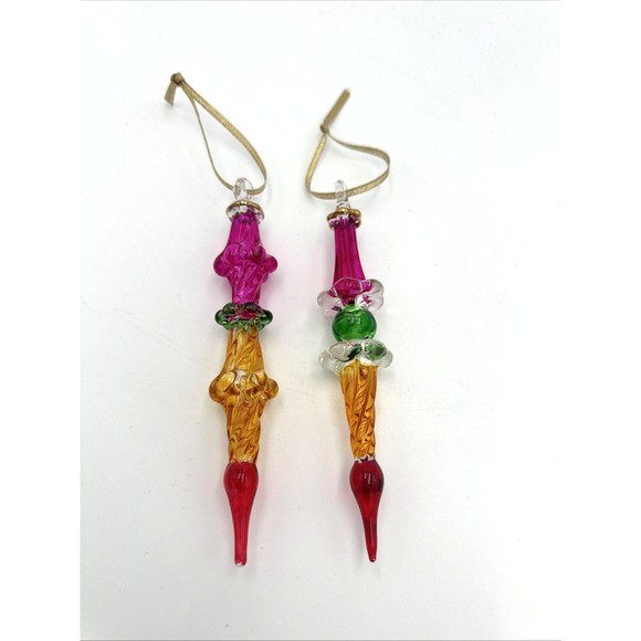 Unbranded Other - 2 Egyptian Hand Blown Art Glass Holiday Ornaments Christmas